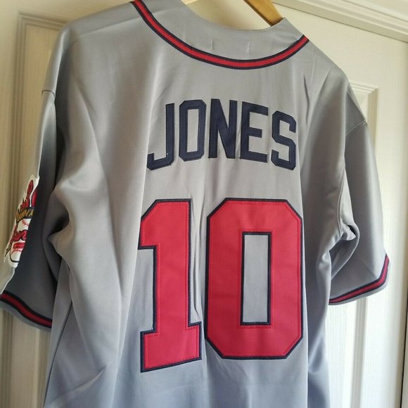 Chipper Jones Jersey Atlanta Braves 1995 Throwback Stitched NEW With Patches! - Picture 7 of 11